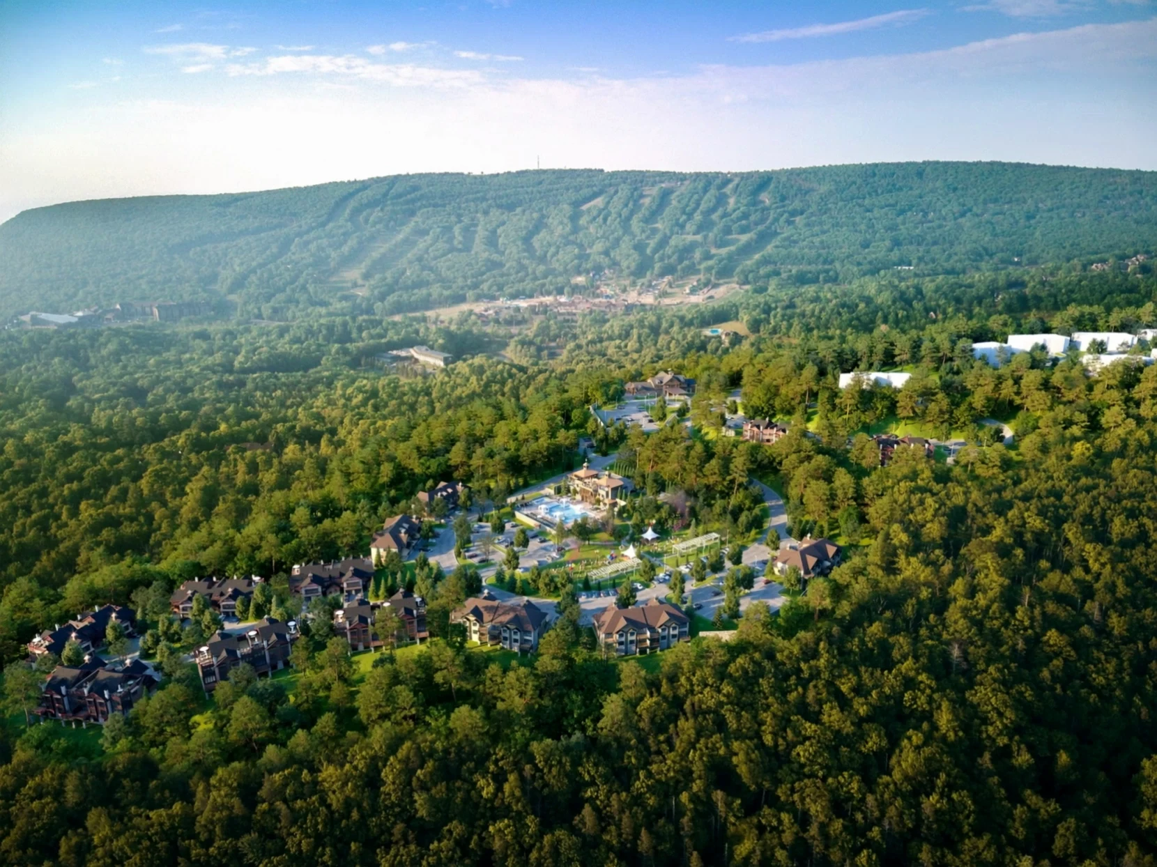 Exterior rendering of Pennsylvania Ski Resort, a masterplan project in Tannersville, PA – BOGZA